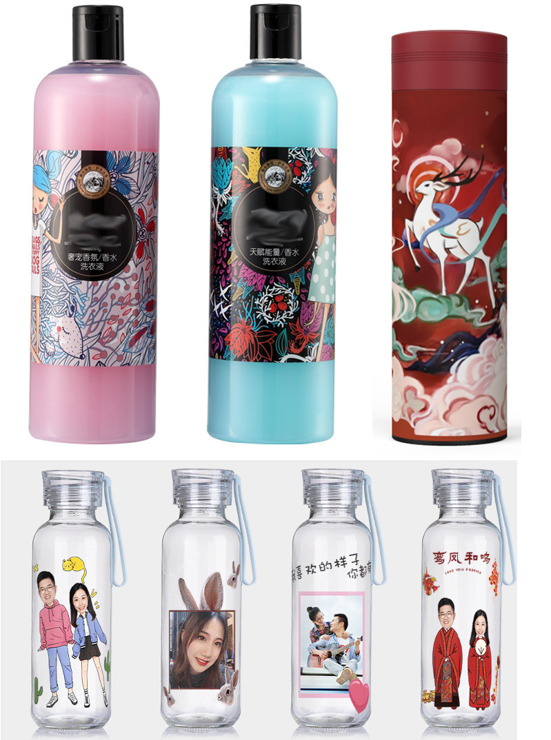 化妝品，小玻璃瓶打印圖片效果